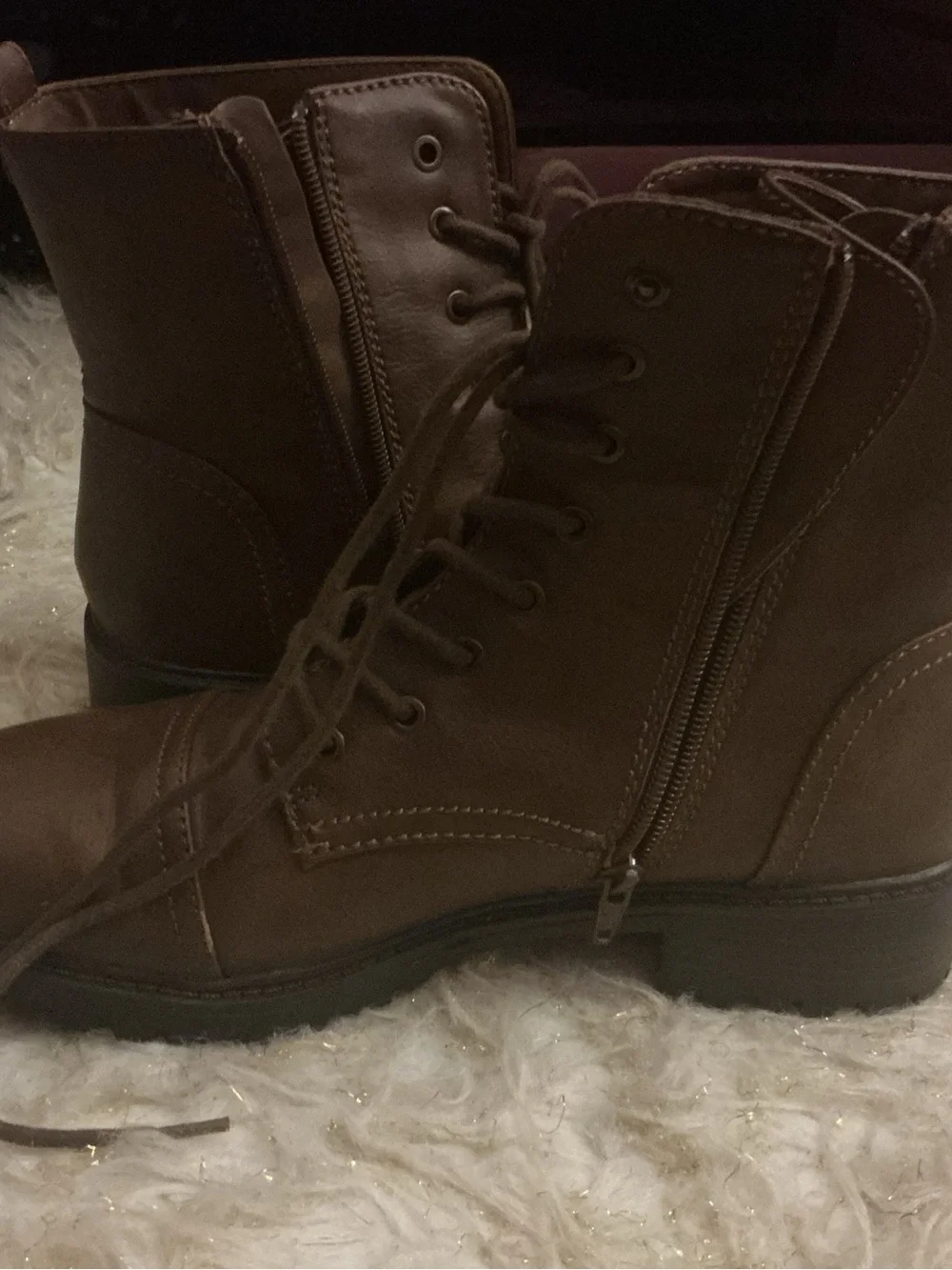 Target Brown Lace-Up Combat Ankle Boots